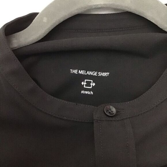 THE Melange black men’s long sleeves button down shirt mandarin collar L… - Picture 7 of 11